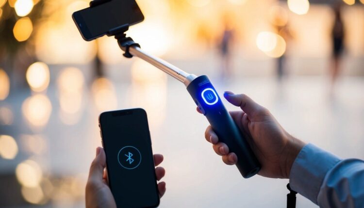 Como conectar o Bluetooth no bastão de selfie?