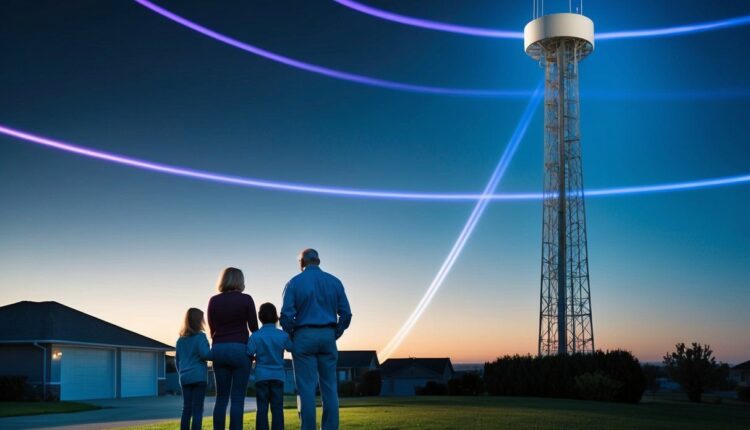 Qual a distância da torre de celular para as casas?