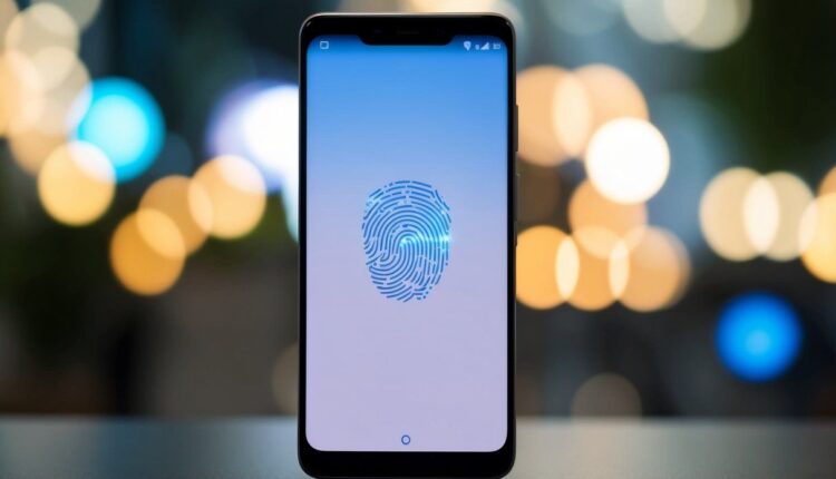 Celular Android com leitor de digital na tela e reconhecimento facial