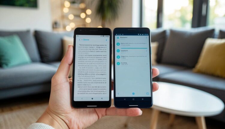 Celular Android com tela grande para leitura e vídeos