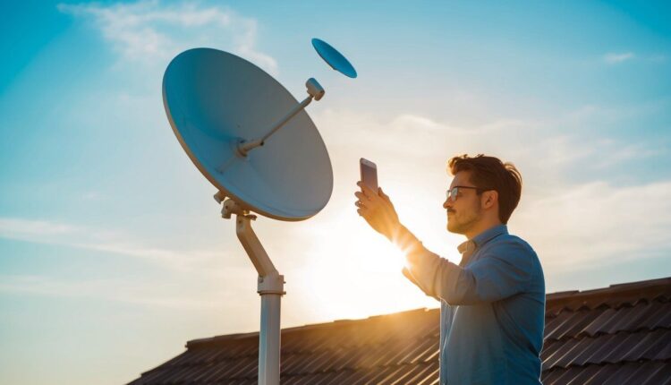 Como apontar antena Sky gato com celular?
