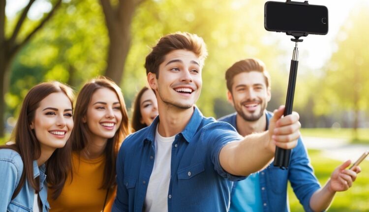 Pau de selfie com fio - Divertido e prático