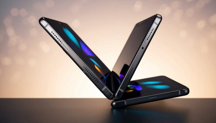 Smartphone Android com design premium e tela dobrável