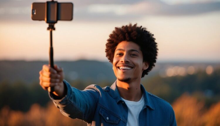 Como tirar foto no pau de selfie?