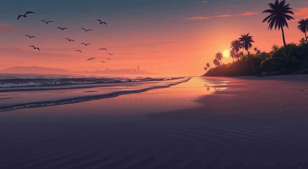 low tide in twilight