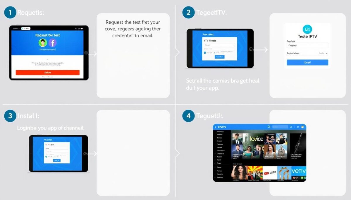 Guia visual passo a passo de como configurar um Teste IPTV em um dispositivo